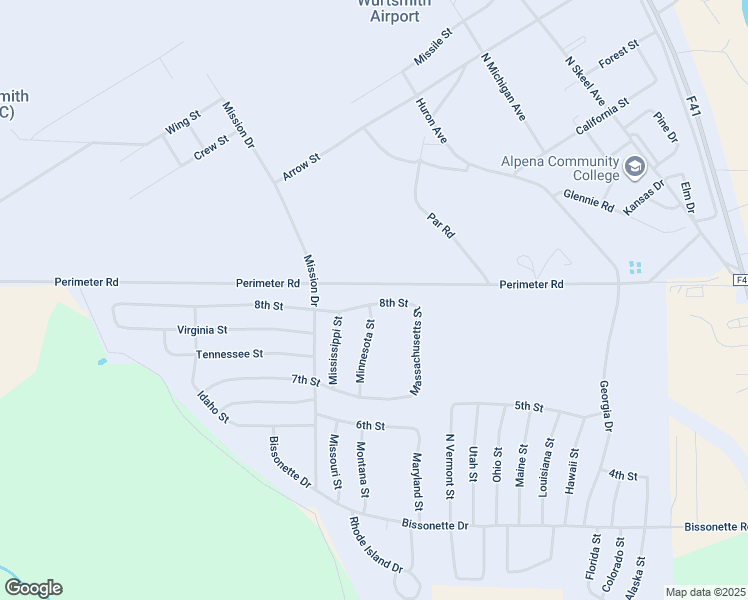 map of restaurants, bars, coffee shops, grocery stores, and more near 8th Street in Oscoda