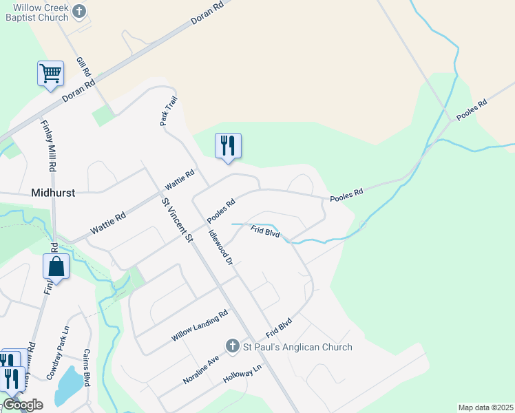 map of restaurants, bars, coffee shops, grocery stores, and more near 18 Rosewood Avenue in Midhurst