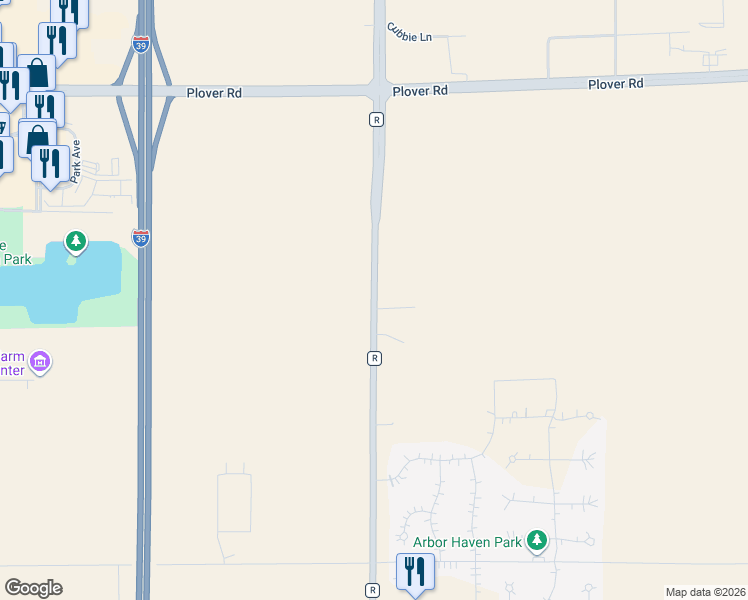 map of restaurants, bars, coffee shops, grocery stores, and more near 4825 County Highway R in Plover
