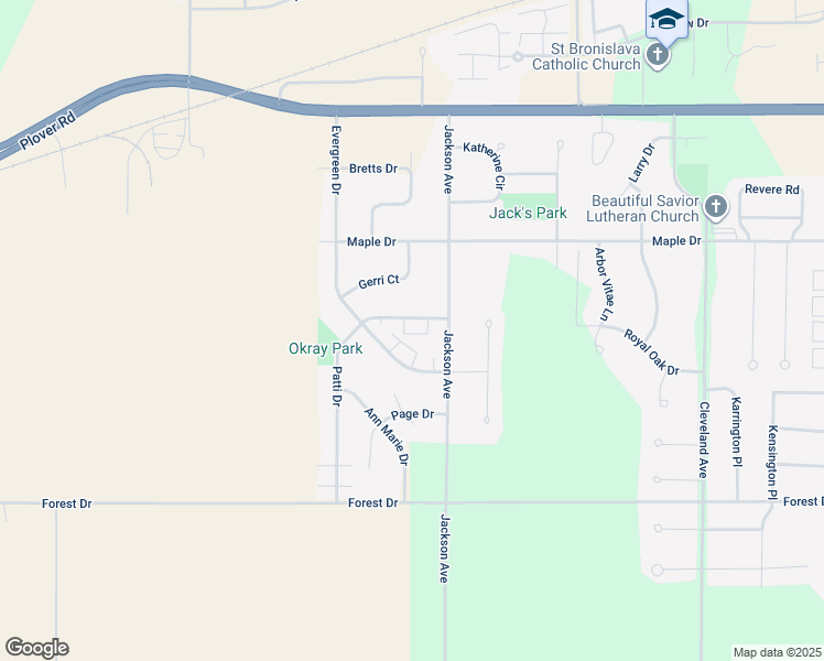 map of restaurants, bars, coffee shops, grocery stores, and more near 3310 Patti Drive in Plover