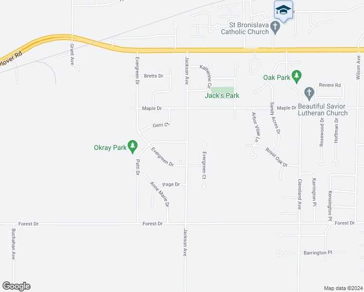 map of restaurants, bars, coffee shops, grocery stores, and more near 3310 Patti Drive in Plover