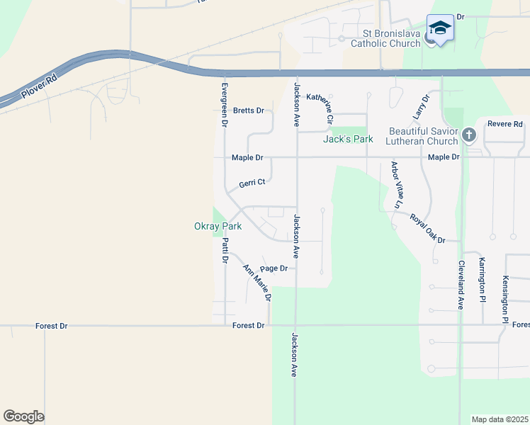 map of restaurants, bars, coffee shops, grocery stores, and more near 3350 Patti Drive in Plover