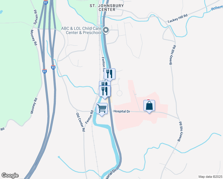 map of restaurants, bars, coffee shops, grocery stores, and more near 1036 Memorial Drive in Saint Johnsbury