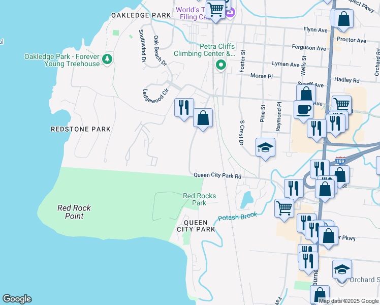 map of restaurants, bars, coffee shops, grocery stores, and more near 159 Industrial Parkway in Burlington