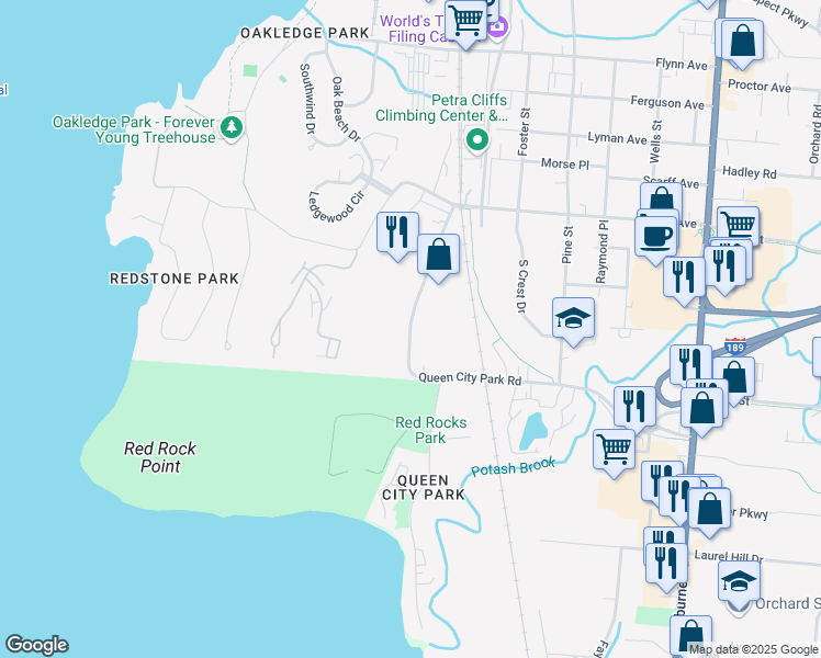 map of restaurants, bars, coffee shops, grocery stores, and more near 159 Industrial Parkway in Burlington