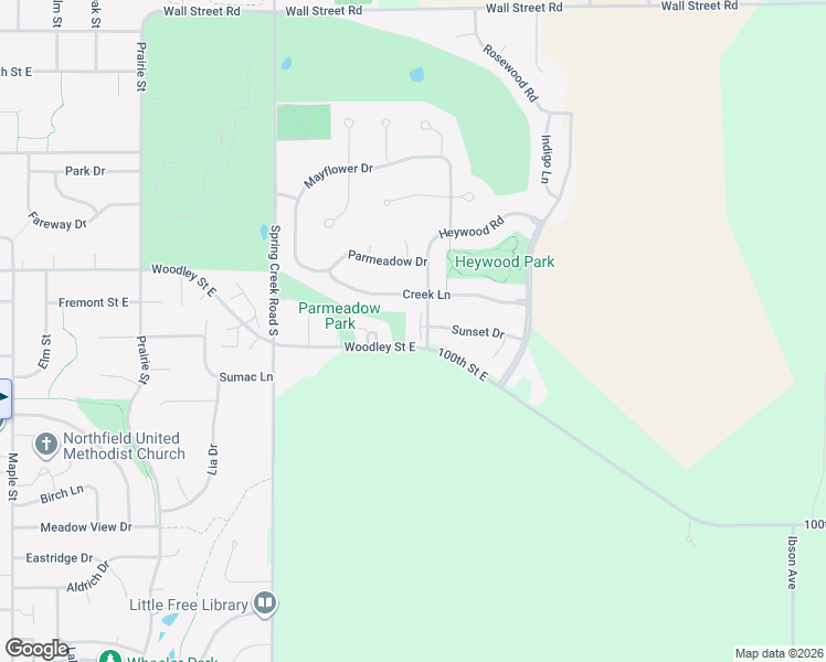 map of restaurants, bars, coffee shops, grocery stores, and more near 1110 Heywood Road in Northfield