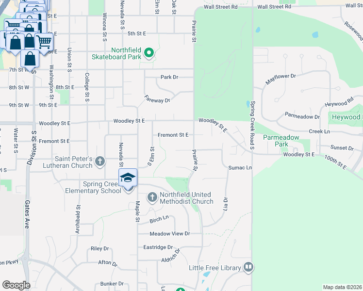 map of restaurants, bars, coffee shops, grocery stores, and more near 936 Prospect Court in Northfield