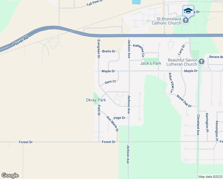 map of restaurants, bars, coffee shops, grocery stores, and more near 3350 Patti Drive in Plover