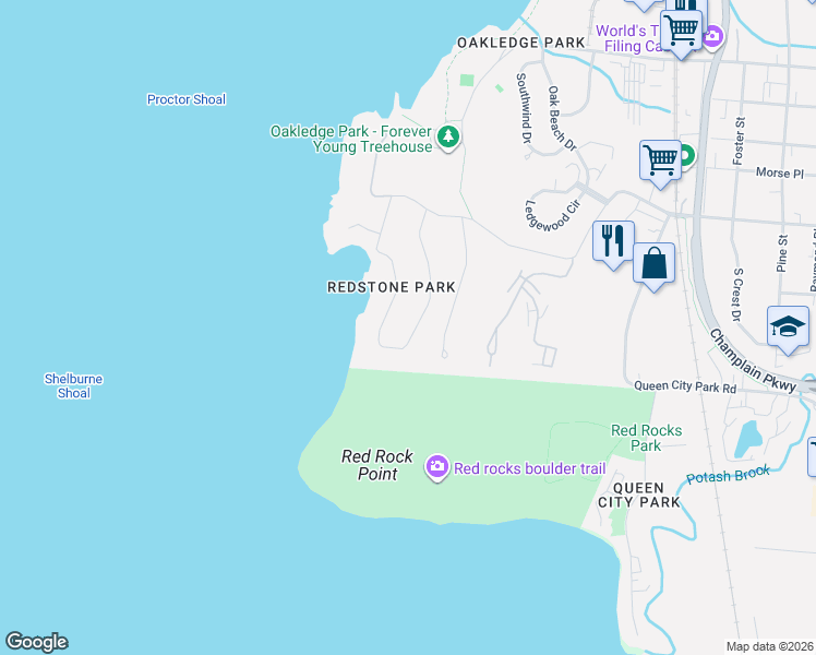 map of restaurants, bars, coffee shops, grocery stores, and more near 241 South Cove Road in Burlington
