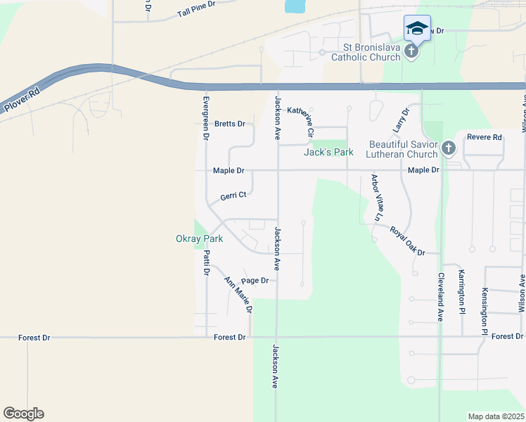 map of restaurants, bars, coffee shops, grocery stores, and more near 3310 Patti Drive in Plover