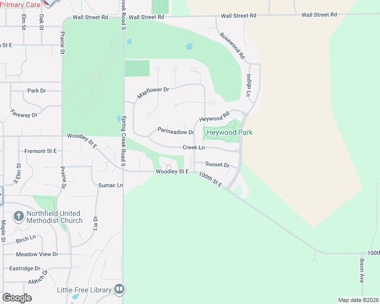map of restaurants, bars, coffee shops, grocery stores, and more near 1110 Heywood Road in Northfield