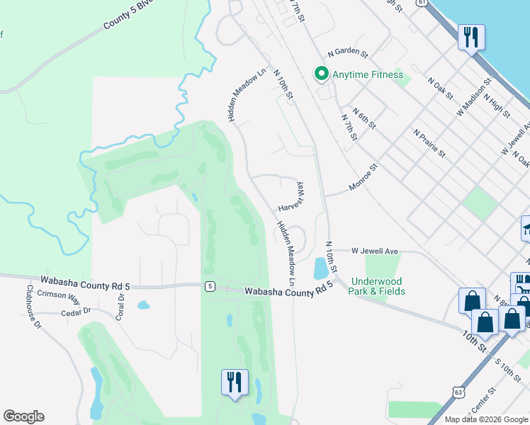 map of restaurants, bars, coffee shops, grocery stores, and more near 715 Hazelnut Way in Lake City