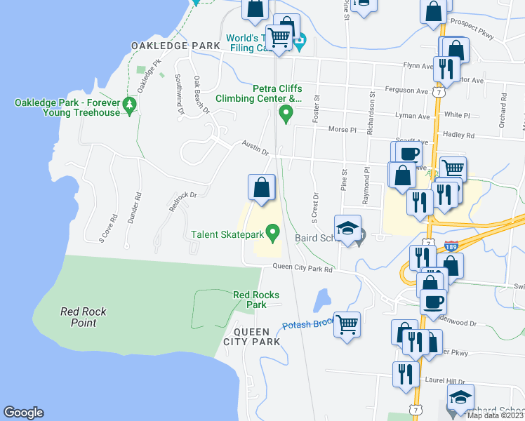 map of restaurants, bars, coffee shops, grocery stores, and more near 80 Industrial Parkway in Burlington