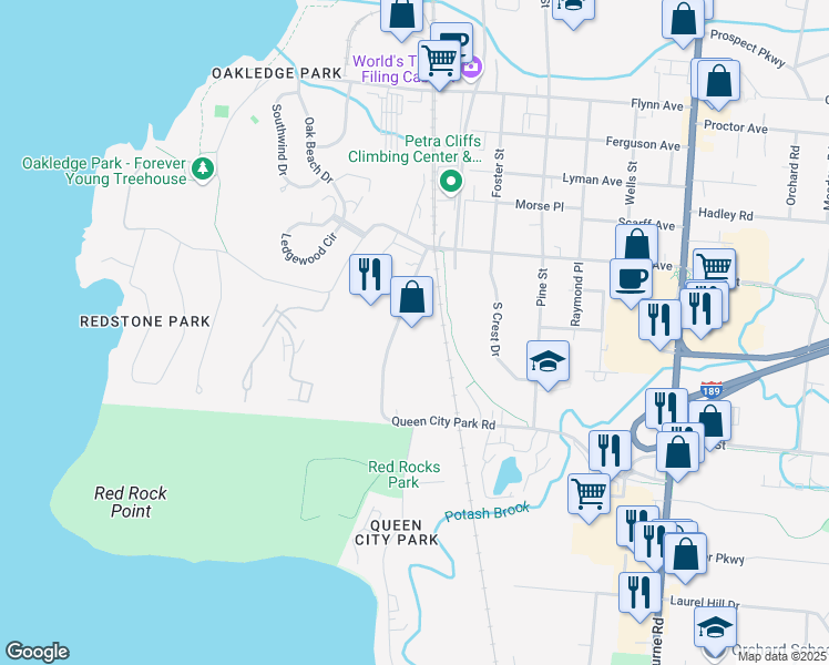 map of restaurants, bars, coffee shops, grocery stores, and more near 80 Industrial Parkway in Burlington