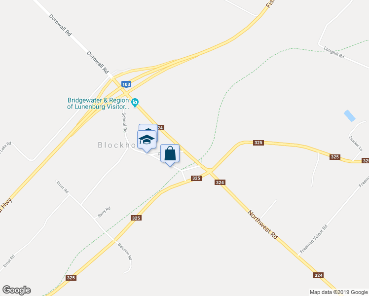 map of restaurants, bars, coffee shops, grocery stores, and more near 42 Cornwall Road in Blockhouse