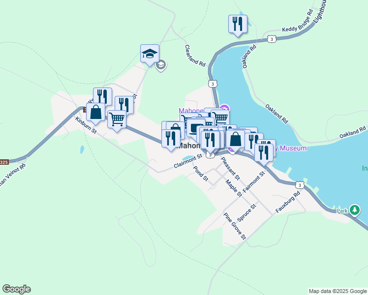 map of restaurants, bars, coffee shops, grocery stores, and more near 476 Main Street in Mahone Bay