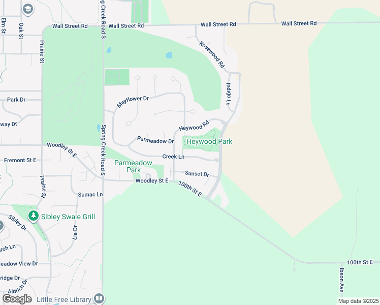 map of restaurants, bars, coffee shops, grocery stores, and more near 1705 Creek Lane in Northfield