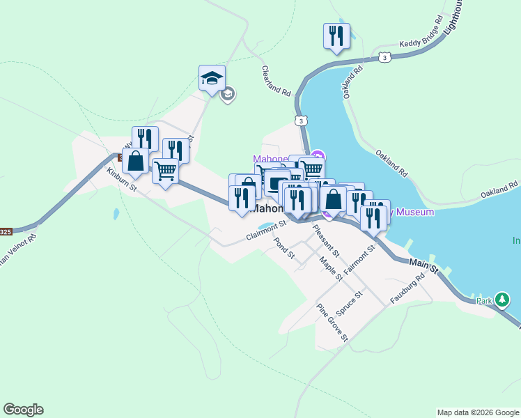 map of restaurants, bars, coffee shops, grocery stores, and more near 476 Main Street in Mahone Bay