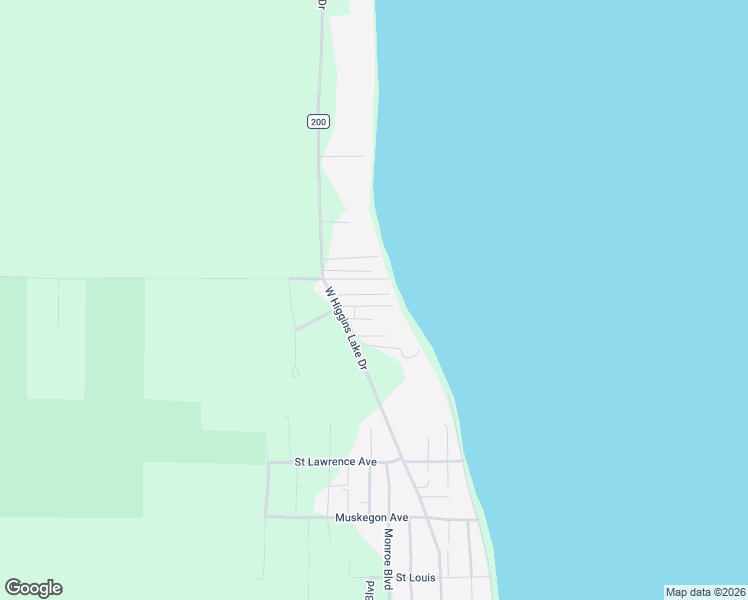map of restaurants, bars, coffee shops, grocery stores, and more near West Birch Road in Roscommon