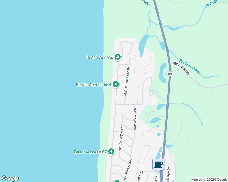 map of restaurants, bars, coffee shops, grocery stores, and more near 3300 Northwest Oceania Drive in Waldport