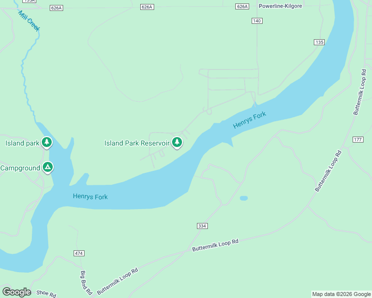 map of restaurants, bars, coffee shops, grocery stores, and more near Snake River Lane in Island Park