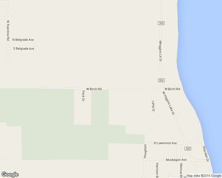 map of restaurants, bars, coffee shops, grocery stores, and more near West Birch Road in Roscommon