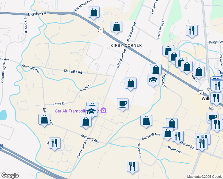 map of restaurants, bars, coffee shops, grocery stores, and more near 903 South Brownell Road in Williston