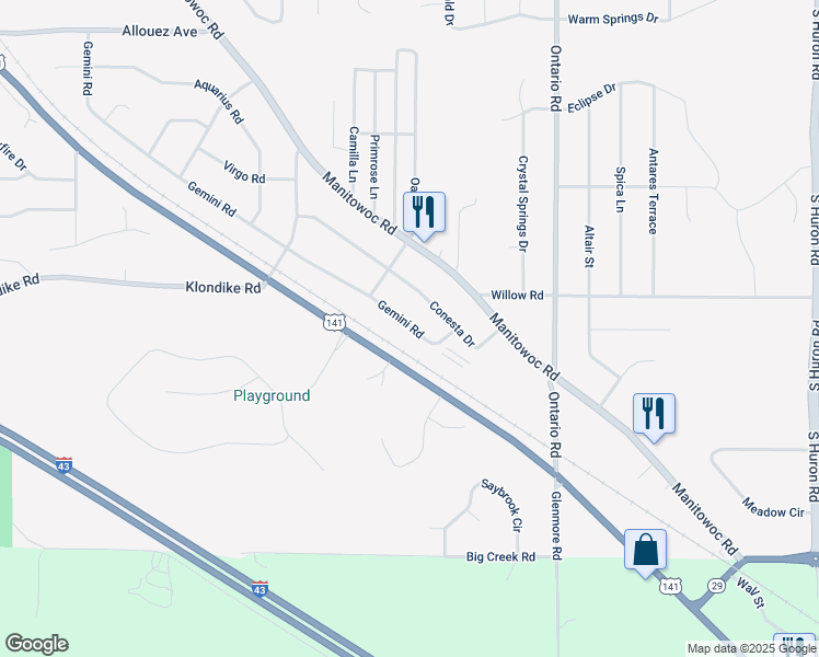 map of restaurants, bars, coffee shops, grocery stores, and more near 2958 Gemini Road in Bellevue
