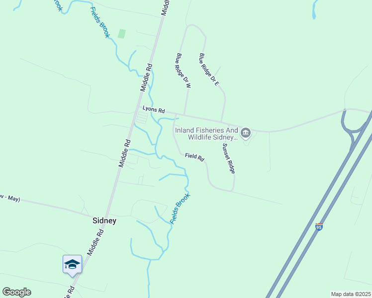 map of restaurants, bars, coffee shops, grocery stores, and more near 31 Field Road in Sidney