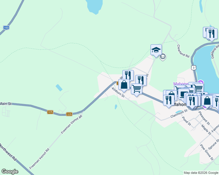 map of restaurants, bars, coffee shops, grocery stores, and more near 252 Main Street in Mahone Bay