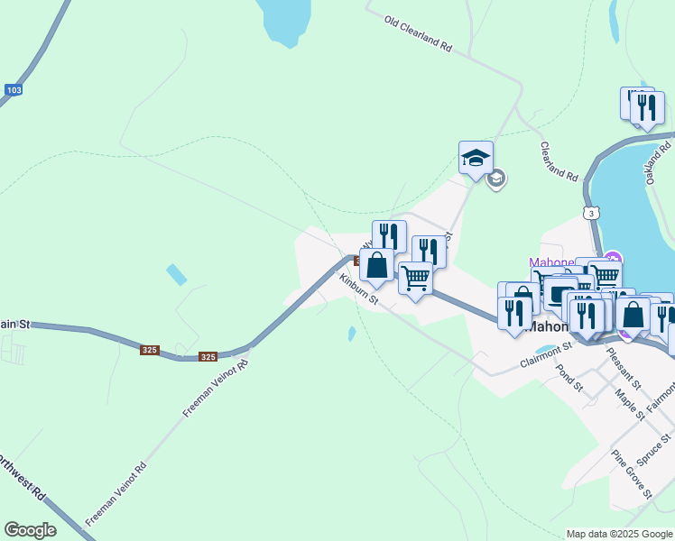 map of restaurants, bars, coffee shops, grocery stores, and more near 260 Main Street in Mahone Bay