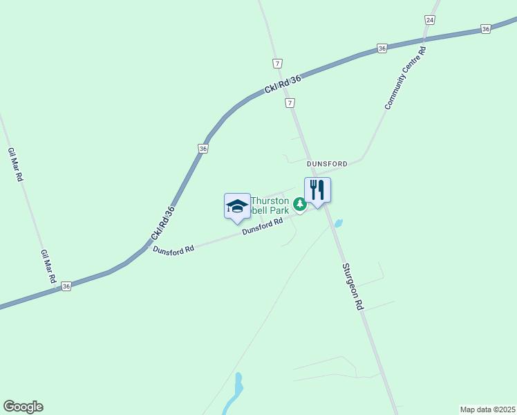 map of restaurants, bars, coffee shops, grocery stores, and more near 8 Maxwell Street in Kawartha Lakes