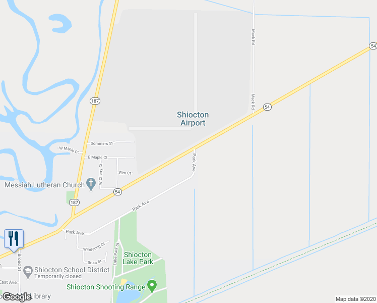 map of restaurants, bars, coffee shops, grocery stores, and more near 7486 Wisconsin 54 in Shiocton