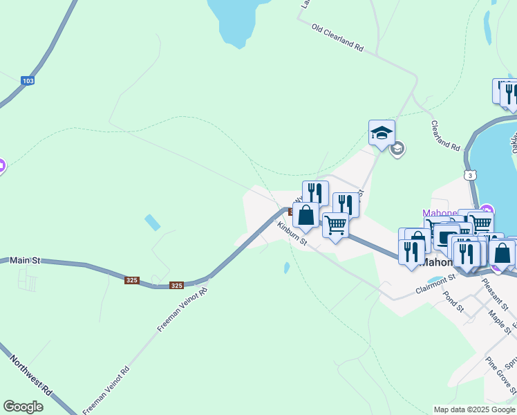 map of restaurants, bars, coffee shops, grocery stores, and more near 21 Longhill Road in Mahone Bay