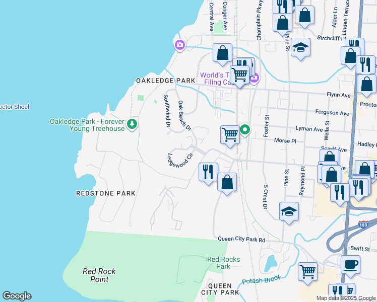 map of restaurants, bars, coffee shops, grocery stores, and more near 335 Ledgewood Circle in Burlington