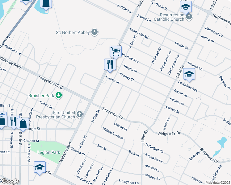 map of restaurants, bars, coffee shops, grocery stores, and more near 841 Voelker Street in De Pere