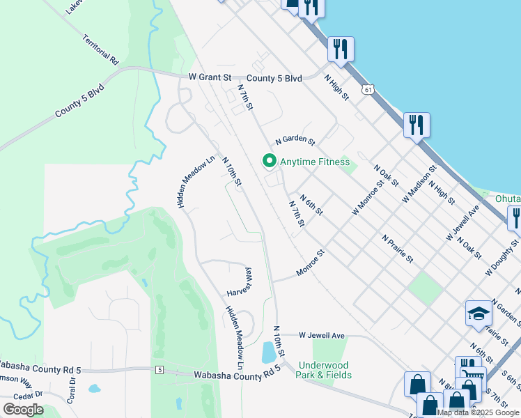 map of restaurants, bars, coffee shops, grocery stores, and more near 1202 North 10th Street in Lake City