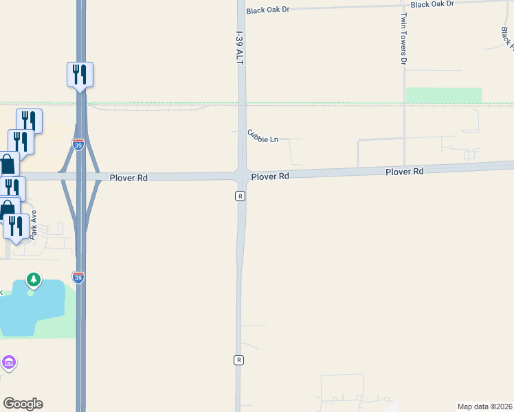 map of restaurants, bars, coffee shops, grocery stores, and more near 4825 County Highway R in Plover