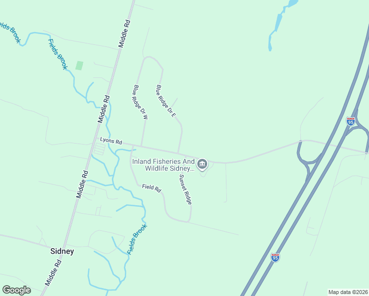 map of restaurants, bars, coffee shops, grocery stores, and more near 1 Sunset Ridge in Sidney