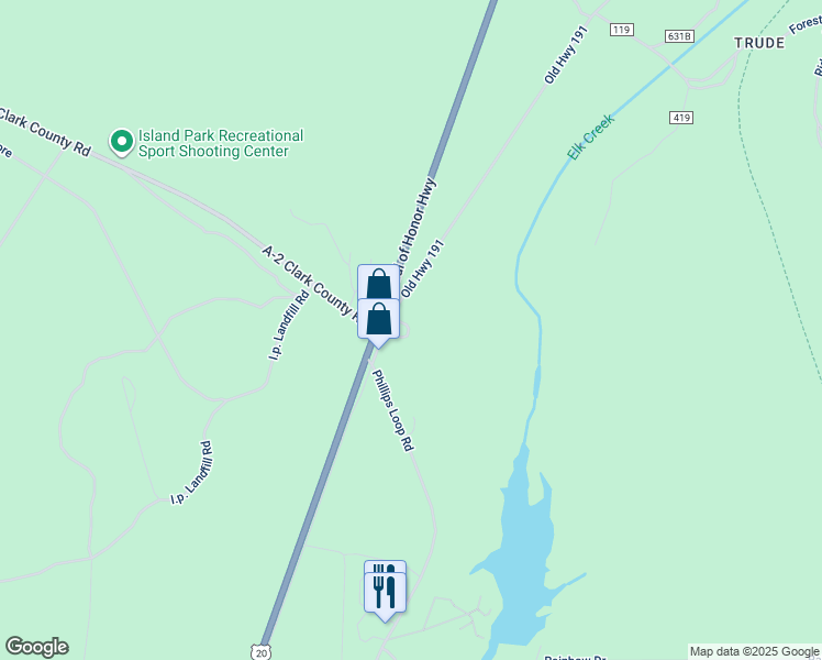 map of restaurants, bars, coffee shops, grocery stores, and more near 3972 U.S. 20 in Island Park