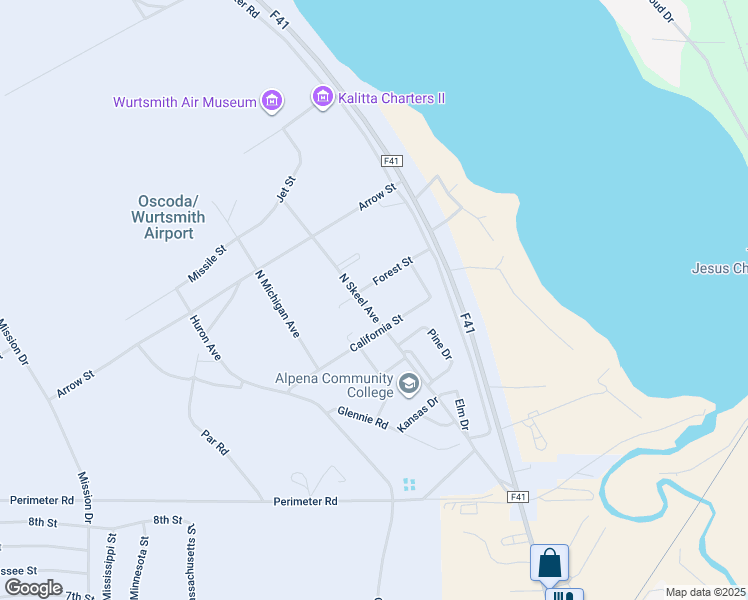 map of restaurants, bars, coffee shops, grocery stores, and more near 5761 North Skeel Avenue in Iosco County