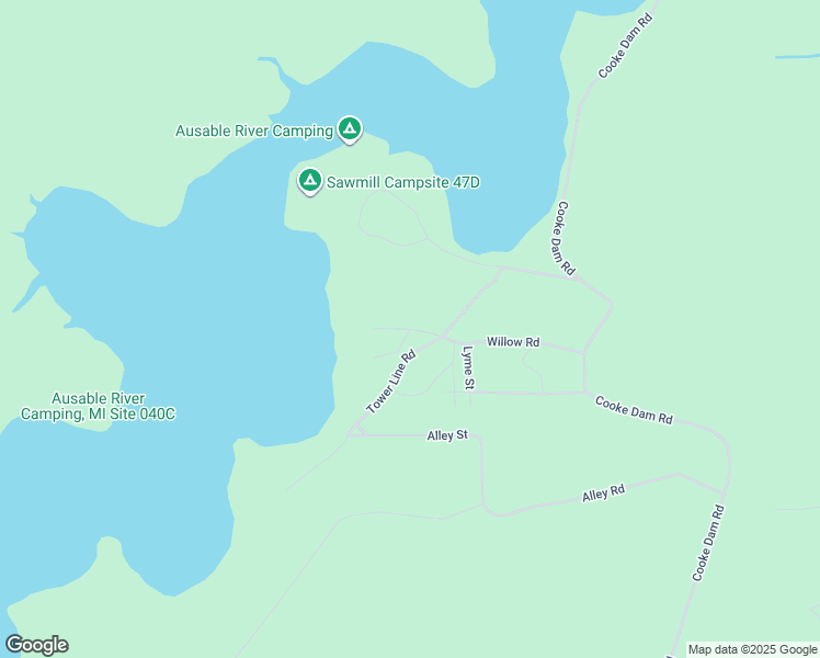 map of restaurants, bars, coffee shops, grocery stores, and more near Mead Road in Iosco County