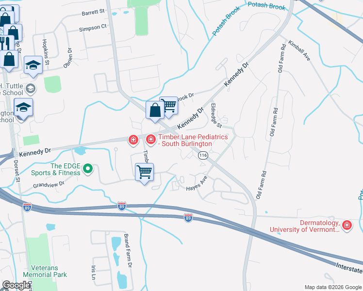 map of restaurants, bars, coffee shops, grocery stores, and more near 629 Hinesburg Road in South Burlington