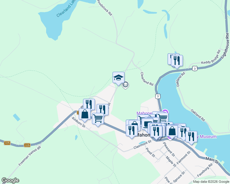 map of restaurants, bars, coffee shops, grocery stores, and more near 1 Clearway Street in Mahone Bay