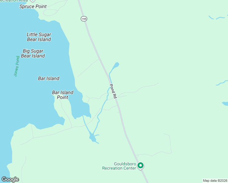 map of restaurants, bars, coffee shops, grocery stores, and more near 799 Pond Road in Gouldsboro