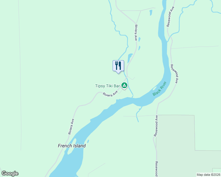 map of restaurants, bars, coffee shops, grocery stores, and more near N995 Riviera Avenue in Neillsville