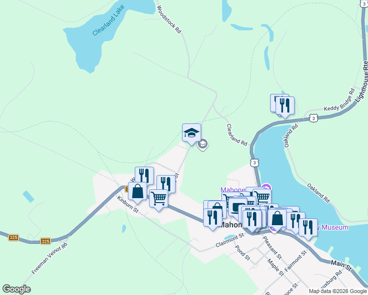map of restaurants, bars, coffee shops, grocery stores, and more near 2 Garden Lane in Mahone Bay