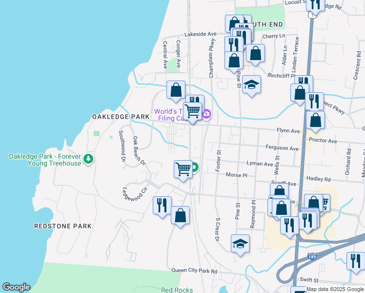 map of restaurants, bars, coffee shops, grocery stores, and more near 199 Flynn Avenue in Burlington