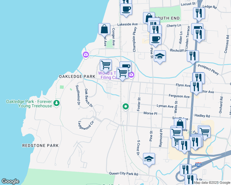 map of restaurants, bars, coffee shops, grocery stores, and more near 199 Flynn Avenue in Burlington