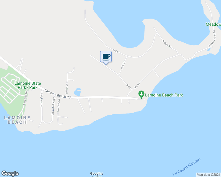 map of restaurants, bars, coffee shops, grocery stores, and more near 782 Lamoine Beach Road in Lamoine